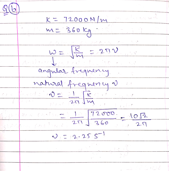 KE 7200 ONIM M= 360 kg W = B = 270 angular frequency. natural frequency on DE LA Line 217 VM 172000. 211 J. 360.. 052 251 I w