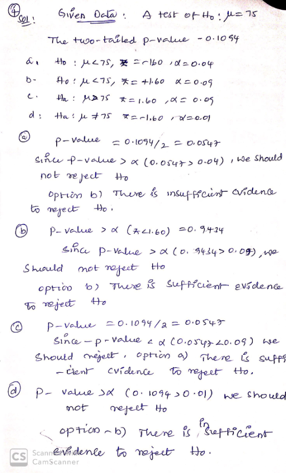 , l-Se Should OS4ケ> 0.04) not ve ect Ho Should mot rojet Ho 4כל Tore.ge¢ O. 109/ao @ P-alue since-p-value : α co.osy><o.09) ~