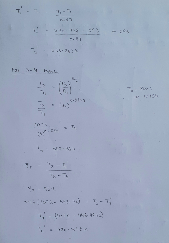 т, - т, Т. - Т. о. 8 т 530. 38 993 + 293 О. 87 T 566. 262 К For 3 - ч Process К - | K T3 Tz = 800°c 9 То) 3к 0.2 851 Къ (к) T