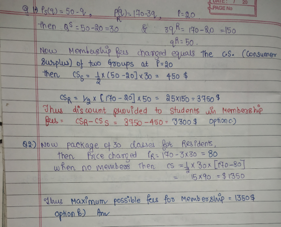 DAIE 20 PAGE No then as:50-80=30 & 39,H-Ho-80-150 i- 50 No Memges chaged equals the ose Consumer Rhus des count ououlded to S