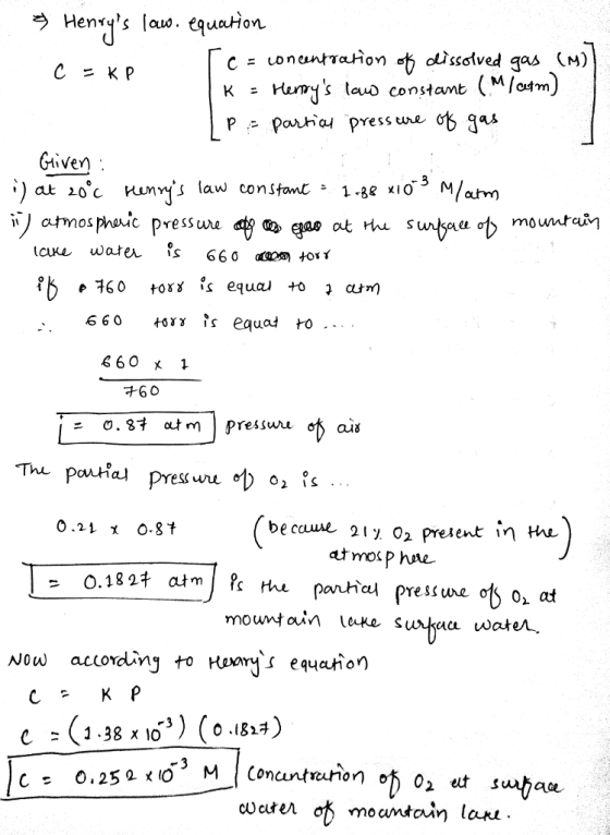 Henrys [aus. equaHon Hums teu constamt (M/m) Giiver) . atm) 660 x 1 す60 0.87 utm | pressure essui be ccuse 21z 02 preiert i
