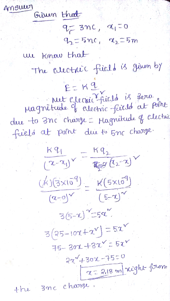 AMsulen Guun that Knaw that The electric ficlb is gium by —Кe Magnitude electric -fitdd at Polht du to 3nc chonge- Hagnitude