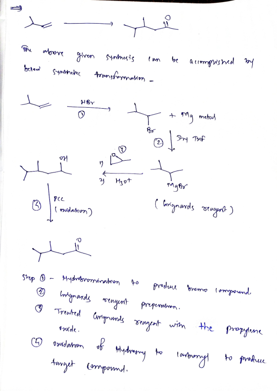 nell abore giren synthesis (m be accomplished by benow Symoneka transformation - HBY 9 + may metal 3. (2 1. Dry Puf Ho 2 4 29