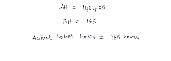 AH 140t 25 AH 165 Actval Lober hours 165 houu
