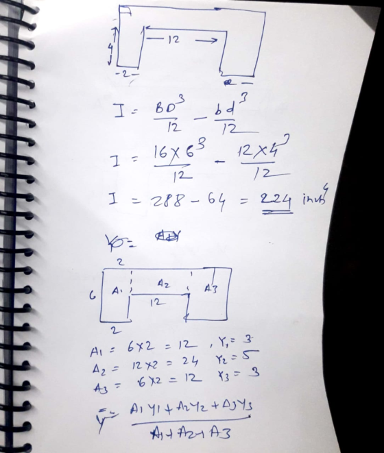 12 -2- bd 12 12 16X63 12X4? 12 I = 288 - 64 = 224 inus Az A3 12 6x2 ニ 12 12 X2 = 24 Y,= Al= Az %3D A3 = 6 X2 = 12 A t Azy A3