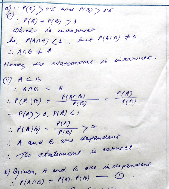 amd : P(A)ナ P(M)フ1 cohiel s eoree , PIAnA ut P(AnA) o earreet Hemee h Stateomem (i A CB P(A) PCA) PA) P(A) P(A2 PIA/A are ape