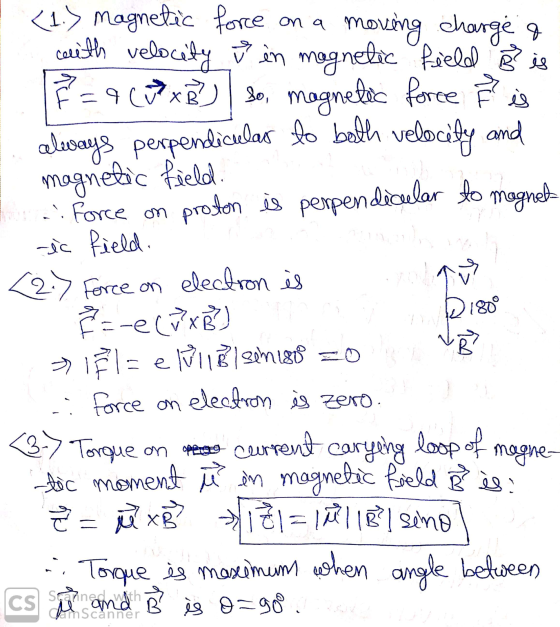 colith velocity (1.) magnetic force on a moving charge a en magnetic field Be is 8 = a (x8 | so, magnetic force is always per