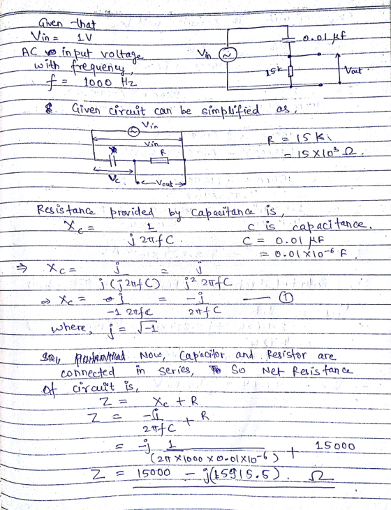 一一.AC.迪-fo.fut.-voltage. uen 1000 Hz. Given circuit can be çin buced- os , ーーーーーーーーーーーーー here に1 «cfor and Pesisfor series. ⅞