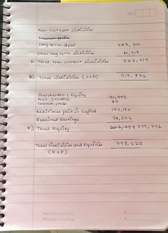 Long term debt omer tng term ibies 2千子, 300 40, 11 D Total Nm current asbsite 288, 017 512, 8 6 Shareholders Equity 커5993 Co