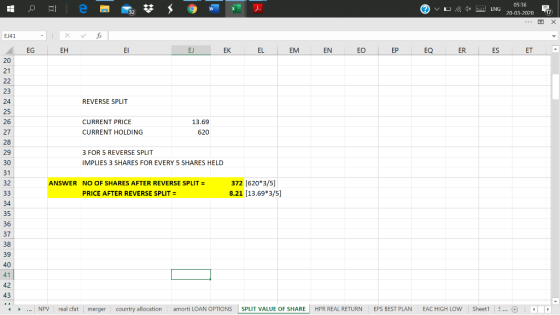 11 em 32 $59 W v 05:36 ENG 20-03-2020 17 EJ41 . X fx EG EH EL E J EKELEMEN EO EP EQ ERES ET A REVERSE SPLIT CURRENT PRICE CUR
