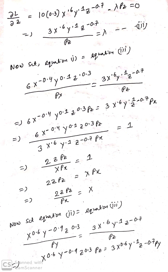 2 = 10(03) X6 y22-07- 1 P2 =0 =) 38.67.22-017 TEIPZ Now Set, equation is = equation (1) -== GX-0.4 y 0.12.0.5 3x6y: 12-017 PX