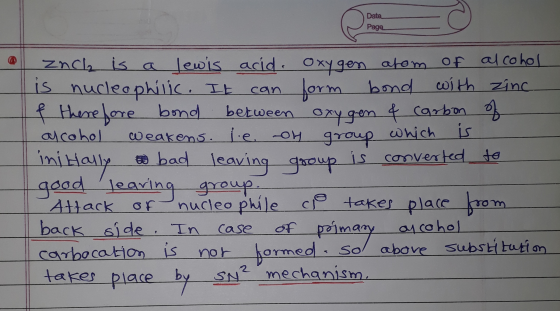 Data Page Nnch is a lewis acid Oxy gen atom of al cohol can orm hond between Ygem 4Carbon group bad leaving goup s canverted