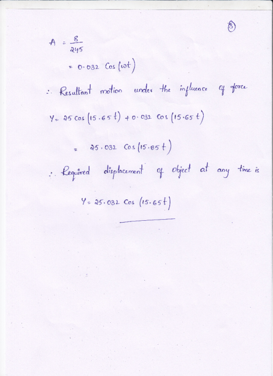 245 ien undes he inthe sultan molon y. 25 Cos (15t)3 Cos (15-65 t 35.032 Cos (s es t id daphcemnoficof anyie men Y- 25. 031 C