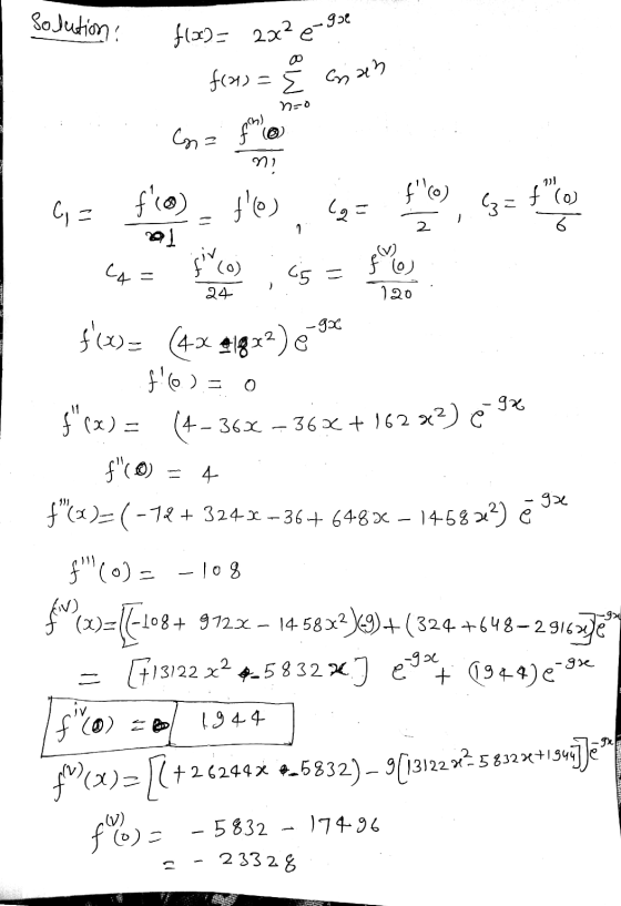 solution 2 f(x) = e-gue - flors= Å Gnan ne (2 ) J 9= f te), ez e, C = Po TEMPAT $(x)= (43 41922) e*** +6)= 0 - 1 -9x (4-