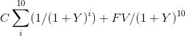 c (1/(1+y)) + FV/(1+ y ) 16
