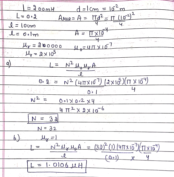 d=1cm = 102m 2. | Ea бom L= 0 I = loom l= Oolm Амиа = A = та* - п (109) A = UXIO 4 дү = 8 ооооо а - ах 105 ц= ЧЛУ 07 а) L = N