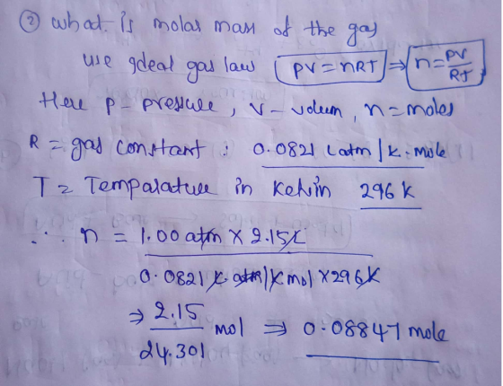 uhal I mola maM o the gay PVNRT naP Rt gdeal law eu p-PreNle volun nmale R Contant 0.0821 Latm kMale T T Tempalatuu in Kehiin