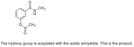 CH 0 CH3 The hydroxy group is aceylated with the acetic anhydride. This is the product.