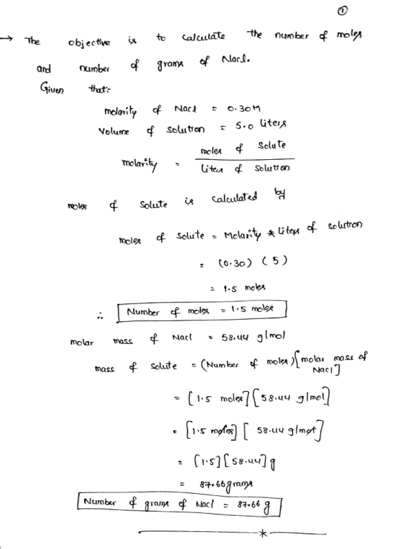 0 → number of moles The and objective number is of to calculate the grame of laclo Given - that: melarity Volume of o Nact 0.