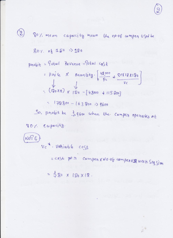 0, me a capacity mean paobit - (otal Revenue -otl os fo 60 when