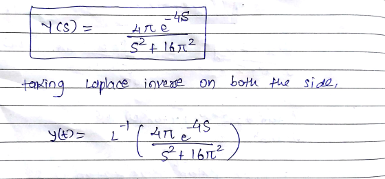 445)= root taking Laplace inverse on both the side, y(t) = laras) I 3 + 160²