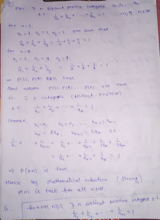 Pln): of n distinct positive integens 8.t. as, 92, -- anan n), B NEIN + L + for n=3 - 3 are such that a=3, 92=3, az out tot d