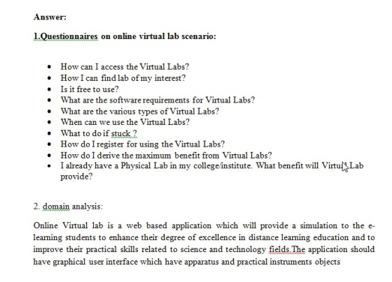 Answer: 1.Questionnaires on online virtual lab scenario How can I access the Virtual Labs? . How I can find lab ofmy interest