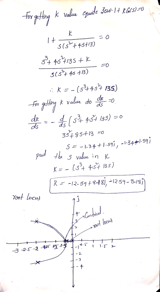 For getting k value equale Zow.I+ KG(s) - Ito It s15?+45+13) 524 467135 +K 5687 45 +13) we K = -(53445°4 135) for getting & v