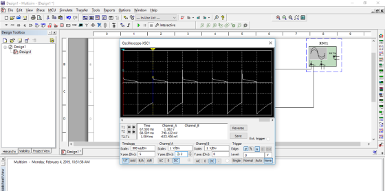 Design1-Multisim-[Design1 1 Eh File Edit yiew Place MCU Simulate Transfer Tools Reports Options Window Help Design Toolbox Os