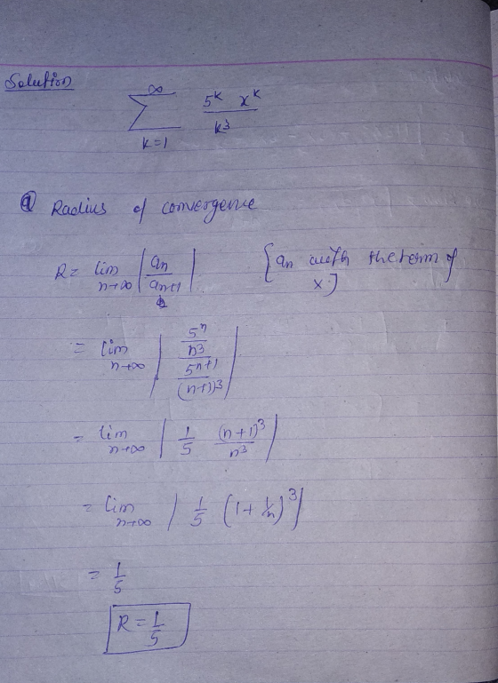 Solution k xk Kol @ Radius el convergenne aefh the term of Relim an neol anal no (41)3 Pro Com3 144) LU -
