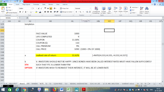 - 2x HIA BOND - Microsoft Excel (Product Activation Failed) File Home Insert Page Layout Formulas Data Review View Add-Ins %