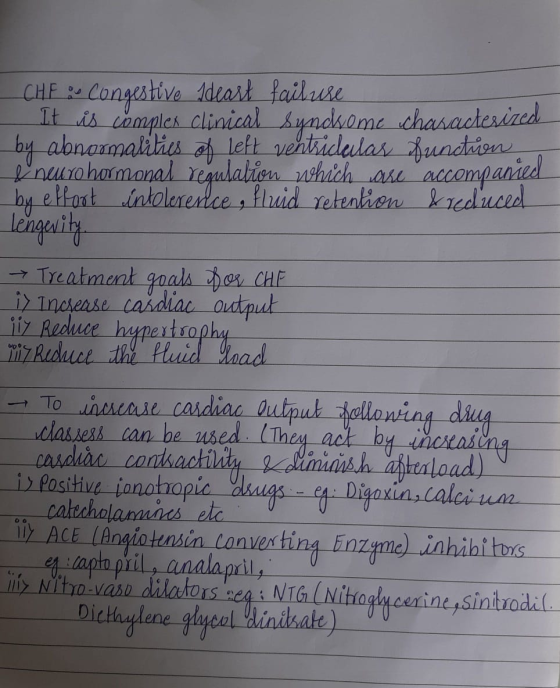 CHER Congestive Ideart failure It is úmples Clinical synckome charactesized by abnormalities of left ventriceilas function &