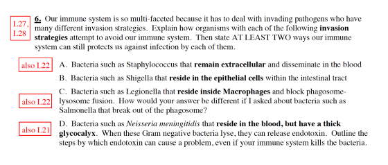6. Our immune system is so multi-faceted because it has to deal with invading pathogens who have many different invasion stra