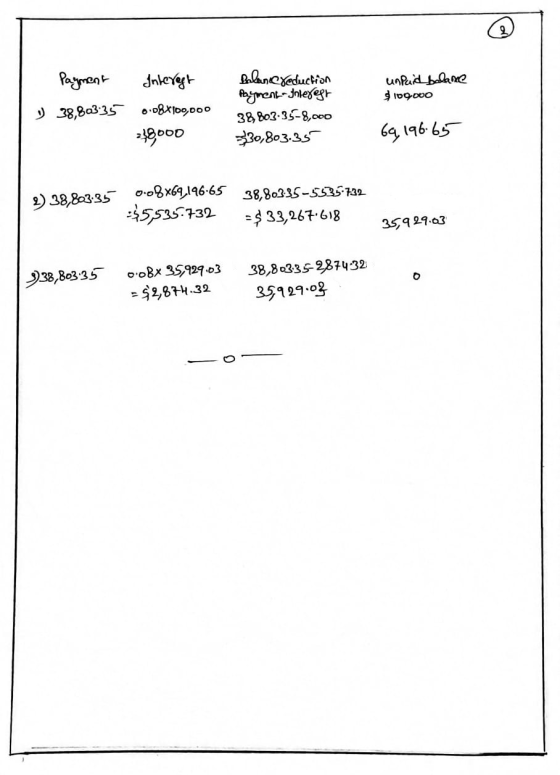 Payment 38,803:35 unpaid balance $109000 Interest 0.084100,000 38000 Balance reduction Payment Interest 38,803.35-8,000 330,8