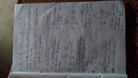 TH CH CH, CH-aCH (X) Compond has differert hydngen Tn H-NMR (A) Anay Compawnd yhas only tre ered hydrgan so tgve tuo signals