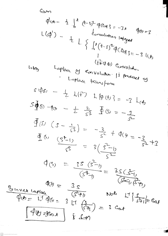 Gwen oca) - A-520P(3514 3 = -34 100) tu convolution Integral de=3 L { f(+-30%2C3032 -3 114 Using (1744) Convolution Laplaca