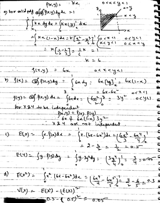 0<x<ýsi TUJ I as for valid poly of offer,y) dy de ai 1 [uz. by de a fakelaide ell-x) dle = K[X730*c. oeyes Ek(-3}={K. 36 xx y