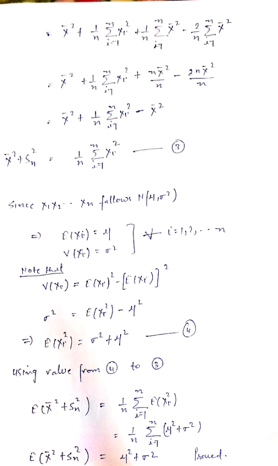 n 2 2 XEYI m 2 472 X1 + 2x2ny- FT Y + 5 711 2 v2 21 + XX n Since Xixz Yn fallows N (4902) s) El Xi) = 4 7+ 1=1,2,..n Note tha