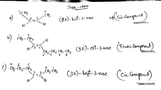 Dupac - nome g) DEC (22)-but-2-ene Cas-lompound) b) ¿Hz - Cittz H St. - CH3 (1-C4% (35)-očt-3-ene (Tranu.compoud) + & 19 är d
