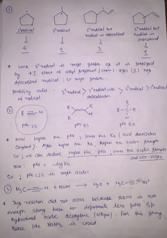 zradical 30 radical zoradical but radical is delocalised 3 orodical but radical is delocalised 1 * Look zo radical is most st