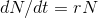 dN/dt = rn