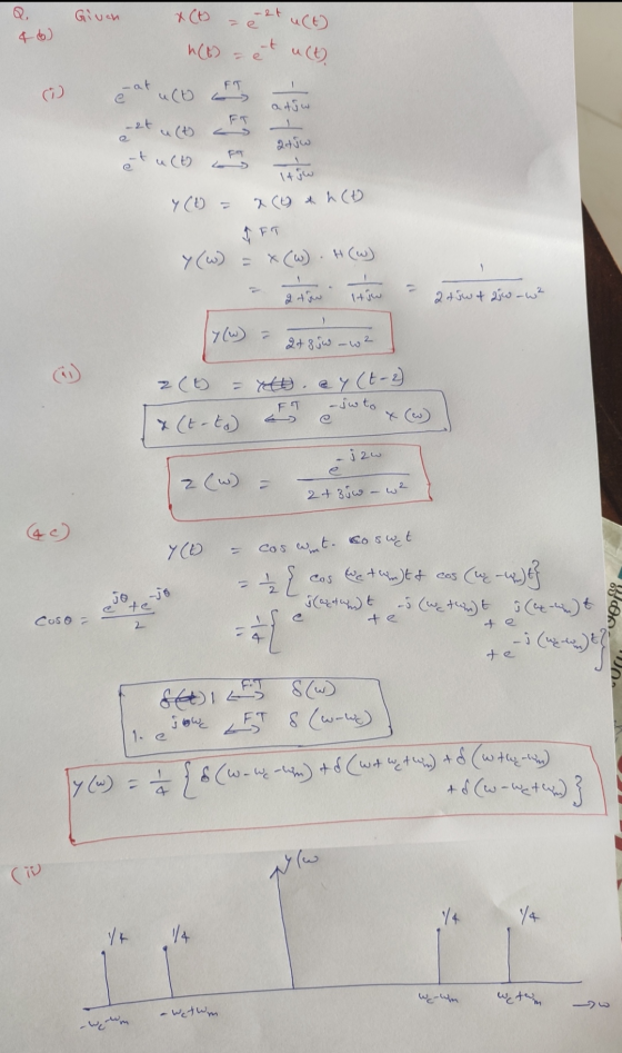 Given X(t) ۸(t) et ult) - at e FT ا a tjw او ۔ می -2 Pa et ult) It jw ۶ (1) = ) ( د )۸ & FT انه) 4 . (بها) * ان - 2 tów 2t j