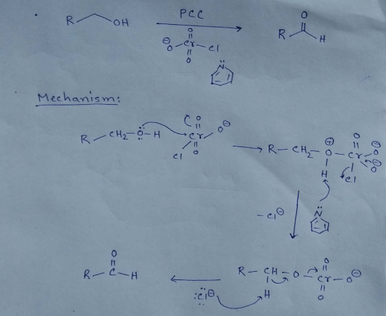 R OH - Pec R Mechanism: R CH₂o - H err R-CH ₂ 0 0 R& R- C-H R-43046 R- CH-o-er-o reio, H