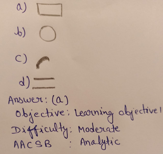 e os e d) = Answer: (a) Objective: Learning objectivel Difficulty: Moderate AACSB Analytic