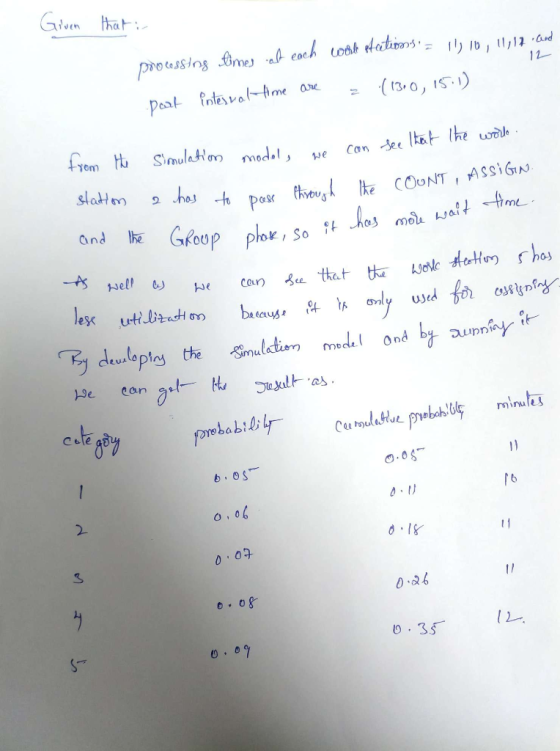 Given that 12 processing times of each work eteetioasa 11, 10, 11,17 and post interval-time are = (1300, 15.1) time. aroup p