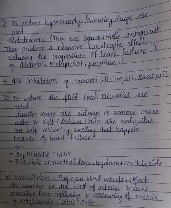 1) To reduce hypertrophy following drugs ast - used Betablockers (They are sympathetic antagonist They produce a negative ion