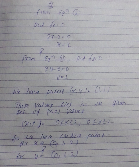 from &Q2 (2 plut ft: 0 22-2=0 HEL from Exo , put. 2 - 250 Y=L We have paint (x, y) = (1,1) These valves dies in the set of (2