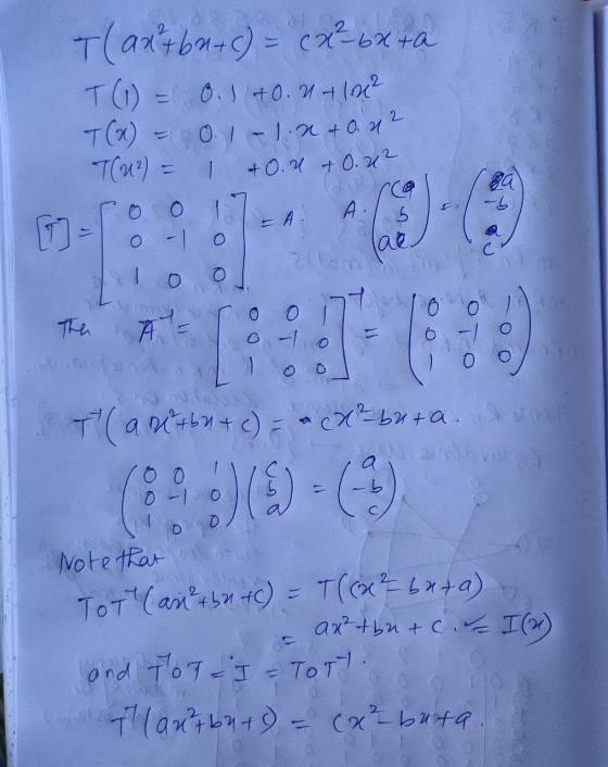 G OTO (axt bu+C) = (x² - 6x +a T(i) = 0.1 +0.4+10? T(x) = 0.1-1.2 + O. nr T(4²) = 1 +0.1 +0.2² ro o 17-A A/ T = 0 | o lan loo