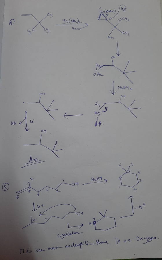 us (OA) чао цE Lч 2 OAL РИ+ ои Я оч 12801 ои Ф он мен, L41 - 44 оч че cyclisation nucleophilic than Ip on oxygen Mes are more