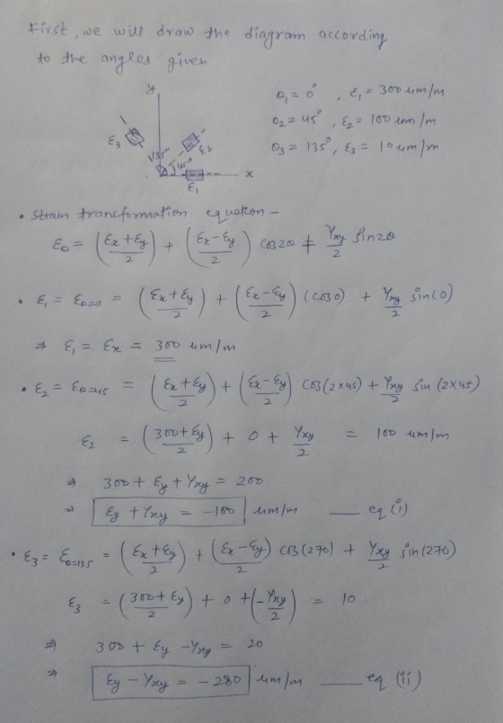 First, we will draw the diagram according to the angles given E, E2² 100 un/m Oz = 135, Ez- loumlm. y = 300 um um/m O₂ z us D